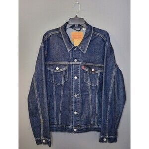 NWT Levi's Denim Jean Trucker Jacket Men's XL Blue Dark Wash Standard Fit